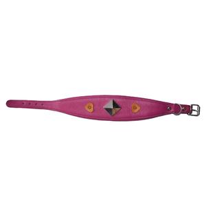 Collar de perro de cuero personalizado de primera calidad, decoración de tachuelas de diamantes de imitación, ajuste ajustable, herrajes de latón plateado, proveedor OEM/ODM, accesorios para mascotas - Product Image 2