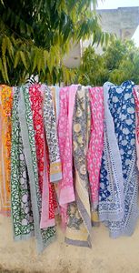 Handblock Printed Cotton <b>Sarong</b> for Women Pareo Wrap Beach Wear Party Wear Scarfs Mix Assorted Multi Color Designs Cover Ups - Product Image 1