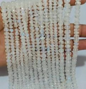Rainbow Moonstone Faceted Rondelle Beads 5.5mm 14 Inches Natural Faceted Gems for Jewelry Making Natural Gemstones - Product Image 3