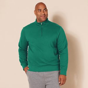 Pull-over à col zippé pour homme avec logo personnalisé OEM, en tricot à manches longues, sweat-shirt décontracté pour le golf et les activités de plein air, vêtement uni - Product Image 3