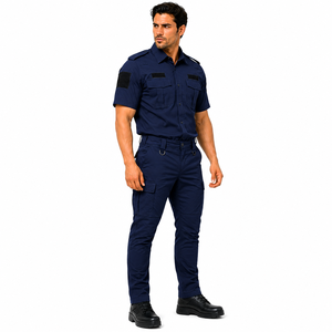 Ensemble uniforme de sécurité personnalisé : chemise de travail à manches courtes et pantalon cargo, couleur unie - Product Image 5