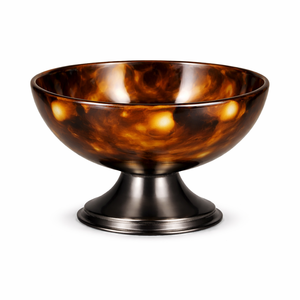 Bol en marbre beige clair élégant avec support noir en résine, bol décoratif pour la décoration moderne de la maison et du bureau - Product Image 2