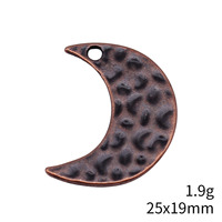 Colgante de Luna Creciente Martillada 25x19mm de Aleación de Zinc Bronce Antiguo con Aro Individual para Tejido de Atrapasueños Boho