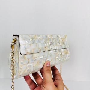 Moderno Vintage antiguo blanco Beige madre perla para Shell sobre Sling diseño escultura pulida bandolera Metal artesanías - Product Image 6