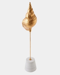 Sculpture abstraite plaquée or, forme irrégulière, faite à la main, décoration artistique moderne pour table de salon - Product Image 6
