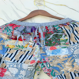 Pantalon Harem Patchwork Floral Vibrant en Coton, Coupe Ample Bohème, Idéal pour le Yoga et la Détente - Product Image 2