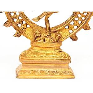 Sculpture en laiton faite à la main de 8 pouces Lord Shiva As Nataraja fabriquée en Inde pour offrir - Product Image 4