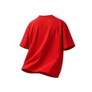 T-shirt Homme Rouge en Jersey 100% Coton Lourd de Haute Qualité, Coupe Oversize à Épaules Tombantes, Manches Courtes, Style Streetwear, Infroissable - Product Image 3