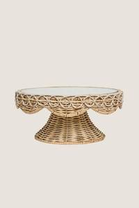 Elegant Natural Rattan Cake Tray Stand For Pastry Display And Birthday Event Table Arrangement - Product Image 2