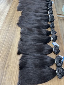 Precio de fábrica Extensiones de cabello de trama cruda recta 100% Cabello humano vietnamita Negro natural Sedoso Listo para enviar - Product Image 5