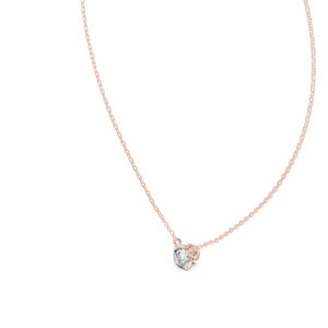 Pendentif en or rose 14 carats avec diamant de laboratoire rond pour femme |   Cadeau d'anniversaire |   Nouveau diamant cultivé - Product Image 5