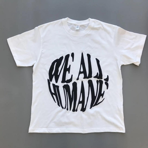 T-shirt homme surdimensionné avec logo personnalisé, qualité luxe, épaules tombantes, impression puff, 100% coton - Product Image 5