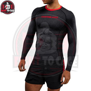 Rashguard Deportivo para Adultos, Personalizado, 100% Poliéster Spandex, Impresión Digital, Precio al por Mayor, Compresión, Rápida Secado, MMA - Product Image 2