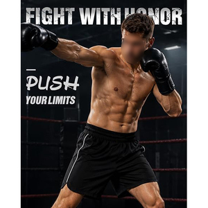 <b>Men</b> Kickboxing Shorts Satin Lightweight Side Slit High Kick Muay Thai Fight <b>Trunks</b> - Product Image 4