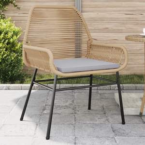 Chaise de jardin en rotin PE brun résistant aux UV, sièges d'extérieur élégants et résistants aux intempéries - Product Image 1