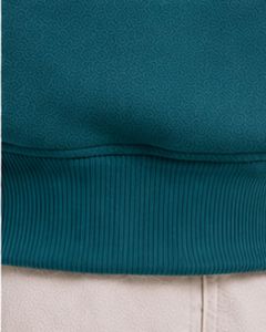 Teal Men Oversized Quarter Zip Sweatshirt Pullover Fleece Cotton Polyester Casual Winter Sweatshirt With <b>Stand</b> Collar Zip Neck - Product Image 5