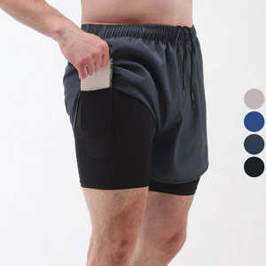 Pantalones Cortos Deportivos de Diseño Personalizado de Alta Calidad para Hombre, Transpirables, Dos en Uno, para Correr y Entrenar, 100% Poliéster - Product Image 3