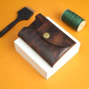 Cartera de Cuero Vacuno Suave sin Costuras, Tarjetero Minimalista, Sin Costuras, de Cuero Genuino, Delgada, con Protección RFID, para Hombre, SLW-0068 - Product Image 1