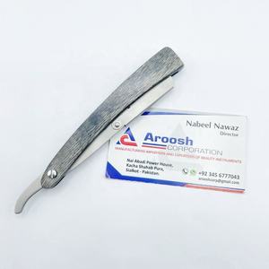 Rasoir de coiffeur professionnel de haute qualité avec logo personnalisé outil manuel en acier inoxydable solide avec manche en bois durable vente en gros - Product Image 6