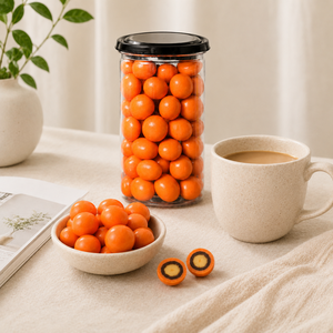 Delicioso producto OEM: Tubos de chocolate con mango y naranja deshidratados en caja personalizada para comercio mayorista - Product Image 3
