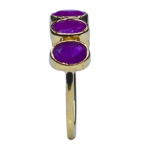 Wedding Wear 925 Sterling Silver Gold Plated Jewelry Ruby Gemstone Women Wear Classic <b>Couple</b> <b>Ring</b> - Product Image 5