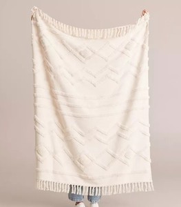 Manta Tejida Jacquard Bohemia 100% Algodón Orgánico con Estampado Floral, Tapiz para el Hogar y Viajes, Manta Personalizada para Sofá - Product Image 6