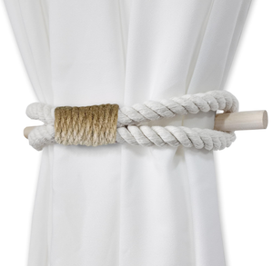 Fermacurto Decorativo in Corda per Tende Pesanti, Design in Legno, Fermacurto per Finestre - Product Image 1
