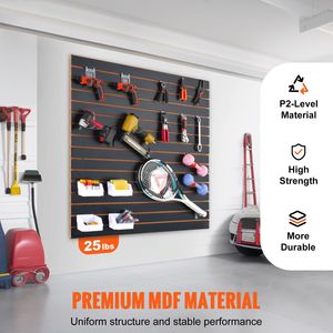 Pannelli Slatwall Neri Resistenti 120x60 cm per Garage, Set da 2 Organizzatori da Parete 60x120 cm - Product Image 1