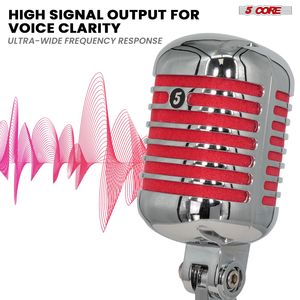 Microfono professionale Vintage dinamico Super Cardiod XLR Retro unidirezionale da palcoscenico per la registrazione in Studio di Performance dal vivo - Product Image 5