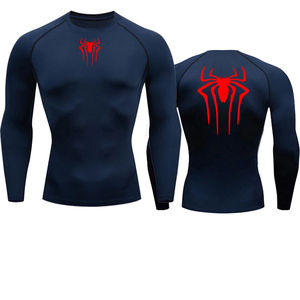 T-shirt de course à manches longues pour homme, protection solaire, seconde peau, fitness, rashguard, compression, vêtements de sport - Product Image 1