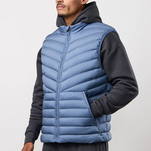 Recycled Polyester Fill Ripstop Nylon Water-Resistant Quilted <b>Vest</b> <b>Mens</b> Stand Collar Workwear Fall Quilted <b>Vests</b> Custom Logo - Product Image 1