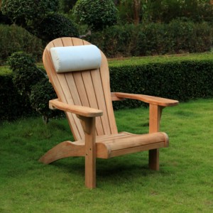 Fauteuil Adirondack en teck pour extérieur, chaise de jardin rustique en bois, chaise longue de patio durable avec design à pieds coniques - Product Image 3
