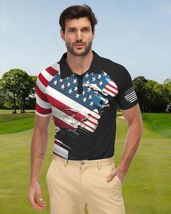 Camisetas Polo Gráficas para Hombre, Polos de Golf Patrióticos Americanos con Mangas Raglán para Hombre - Product Image 2