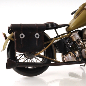 Motocicleta Amarilla de 1942, Escala 1:12, Artesanía Industrial de Hierro, Estilo Retro con Marcas de Estrellas, Decoración para el Hogar Diwali, 30.5Lx12.06Wx22.22H cm - Product Image 6