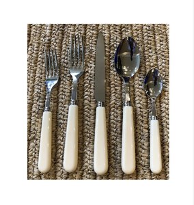 Modern <b>Bone</b> <b>Handle</b> Stainless Steel Luxury Dining Cutlery Set Spoon Fork <b>Knife</b> Flatware Utensil Set Traditional Style Party - Product Image 3