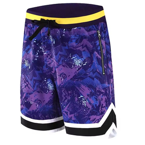 Men's Sublimated Print Basketball Shorts Moisture Wicking Drawstring Closure Regular Fit Summer Sport Wear - Product Image 1