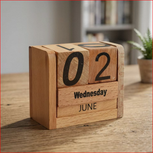 Calendario Perpetuo de Madera, Cubo de Planificación con Fecha Hecha a Mano, Organizador de Escritorio, Decoración para el Hogar y la Oficina - Product Image 6