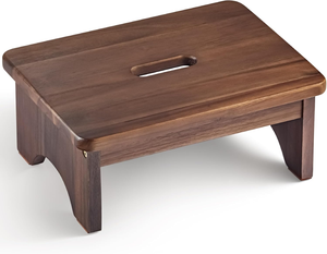 Taburete de Madera de Una Pieza para Adultos, Taburete de Madera Maciza, Resistente y Compacto, para Cocina, Dormitorio, Baño y Hogar - Product Image 4