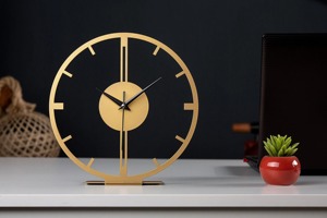 Classic Gold Metal Tabletop <b>Clock</b> Decorative <b>Clock</b> Perfect For Bedroom Side <b>Table</b> Decor And Shelf Decoration Piece From India - Product Image 6