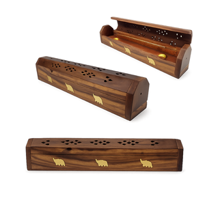 Caja de Incienso de Madera Natural |   Quemador Decorativo Recolector de Ceniza para Meditación, Aromaterapia, Decoración Espiritual del Hogar, Regalo, Exhibición - Product Image 1
