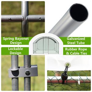 Grande 10 x13ft Walk-In pollaio a forma di cupola impermeabile In metallo gabbia di pollame all'aperto pollaio sicuro involucro per cortile fattoria - Product Image 4