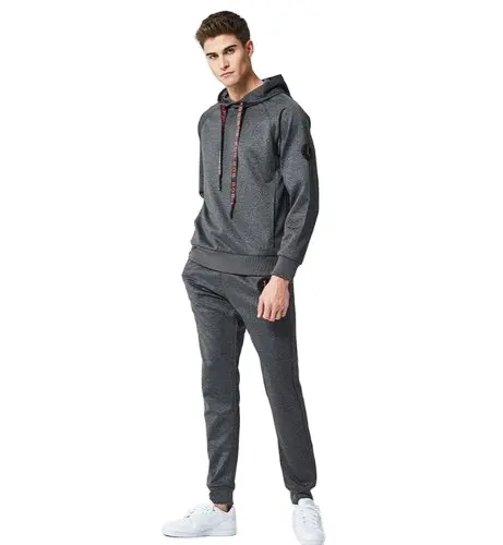 2023 hommes survêtement 2 pièces automne hiver décontracté solide survêtement Sport Gym poches survêtement à manches longues sweats à capuche et pantalon de survêtement ensemble