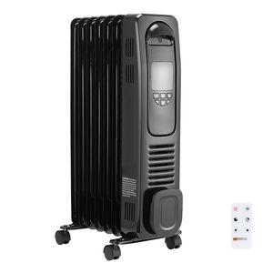Radiatore Elettrico a Olio a Infrarossi 1500W con Schermo LED, Protezione dal Calore, Timer 24h, Maniglia Portatile e Base in Ghisa - Product Image 1