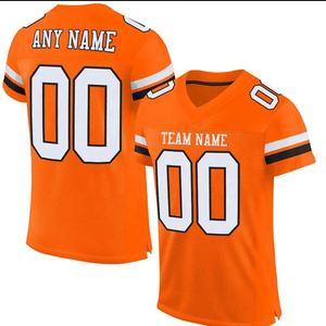 Maillot de football américain de haute qualité 100% polyester pour hommes Impression personnalisée Style rétro Transferts thermiques Respirant Court Nouveau - Product Image 1