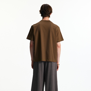 T-shirt de sport tricoté personnalisable à manches courtes, coupe ajustée, couleur unie, confortable, respirant, effet seconde peau, séchage rapide, haute qualité - Product Image 5