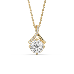 Pendentif Luxeshine pour femme en diamant de laboratoire taille coussin 2,5 carats VS1 certifié IGI, brillant, en argent sterling 925, jaune rose, pour fiançailles - Product Image 3