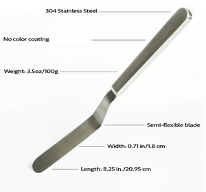 Spatule offset en acier inoxydable Altomme Instruments, outil de cuisine pour la présentation et la décoration des aliments, compatible lave-vaisselle et four, ustensile utile - Product Image 2
