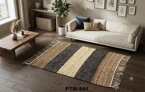 Handmade Modern Jute Kilim <b>Rug</b> Floral Pattern Rectangle <b>Flat</b> Weave Natural Fiber PTM-541 Living Room Decor - Product Image 2