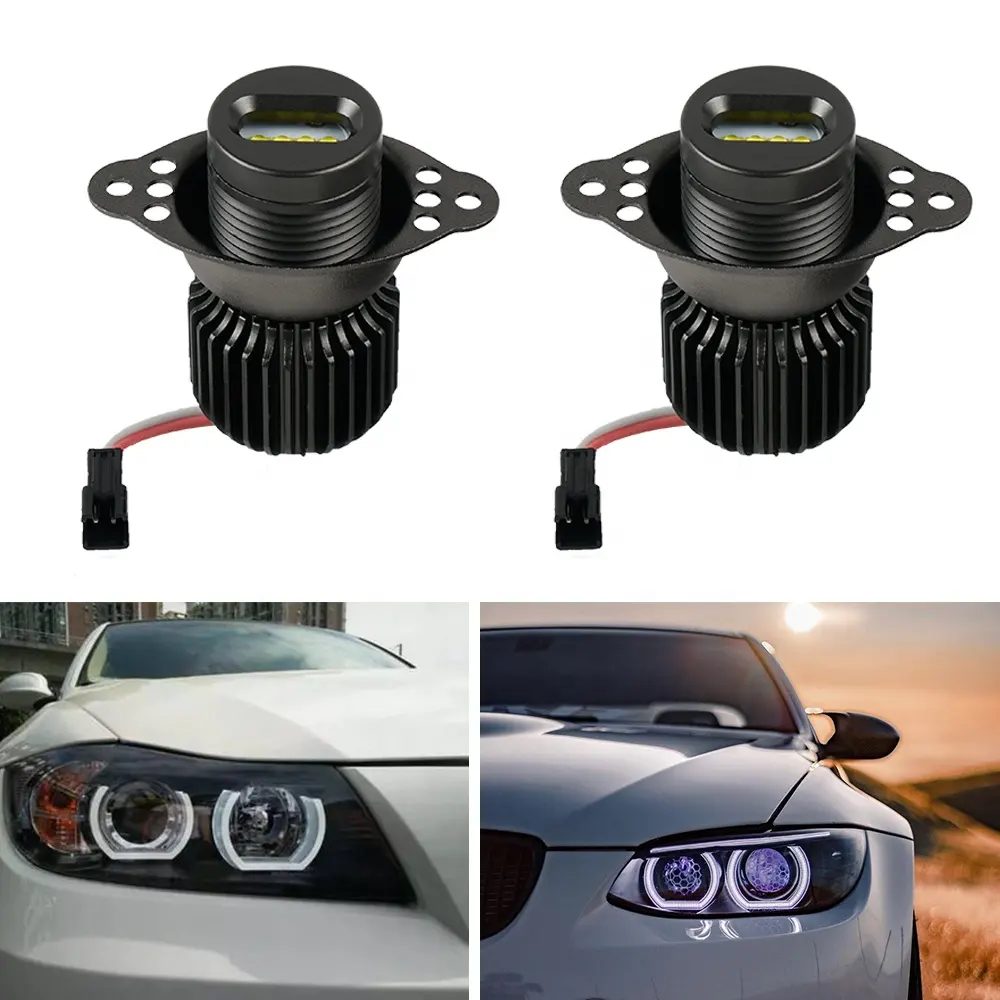 Bevinsee 2 pz Canbus senza errori auto LED Angel Eyes lampadine per BMW E90 E91 5 serie LCI H10W faro 63112179077