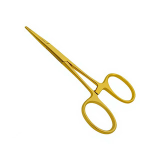 คีมหนีบยึดเส้นเลือดแบบตรง พรีเมียม รุ่น Mosquito Forceps ด้ามจับสีทอง ขนาด 3.5 นิ้ว  วัสดุสแตนเลส สำหรับการผ่าตัดทั่วไป - Product Image 2